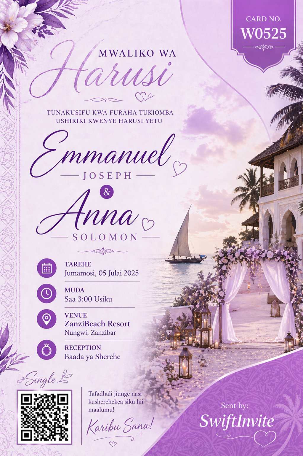 Wedding invitation card